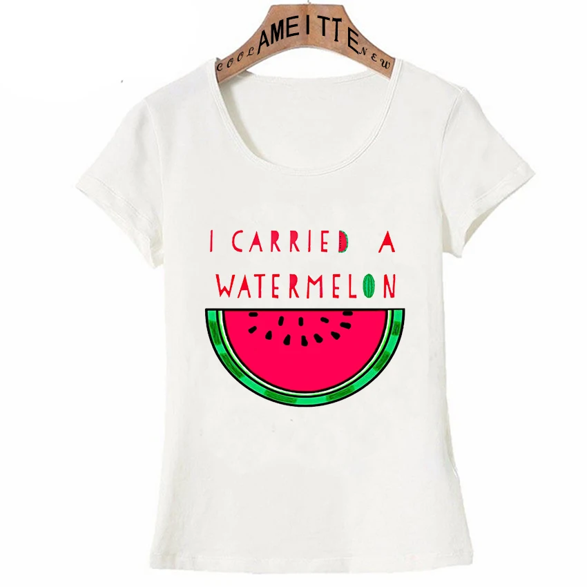 Super 2019 Summer Fashion Women t shirt I carried a Watermelon Print T VD-69