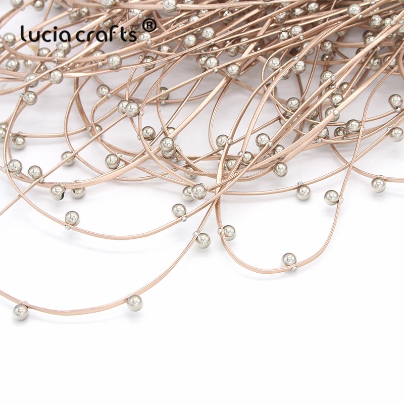 Lucia crafts 2 года/партия мм золотой/серебристый кожаный шнур Graland веревка с Бусины