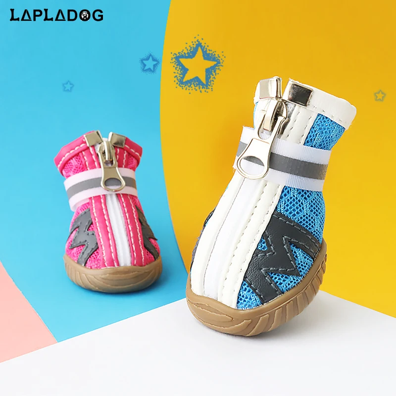 LAPLADOG 4pcs/Lot Outdoor Small Dog Shoes Anti Skid little Pet Boot