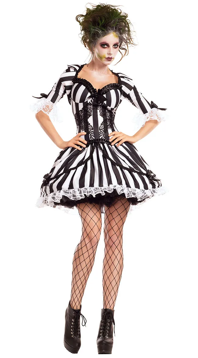 Black And White Striped Halloween Costume - Vocole Halloween Sexy Black and white Striped Bugjuice Babe Costume Black And White Striped Halloween Costume - Vocole Halloween Sexy Black and white Striped Bugjuice Babe Costume