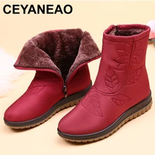 CEYANEAO/женские ботинки; зимняя обувь; женские зимние ботинки с большой стелькой; высококачественные женские ботильоны на меху; Водонепроницаемая зимняя обувь; E751