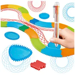 33 шт., креативная форма, детское Рисование со спирографом, набор блоков, рисунок спирального дизайна, развивающие геометрические игрушки