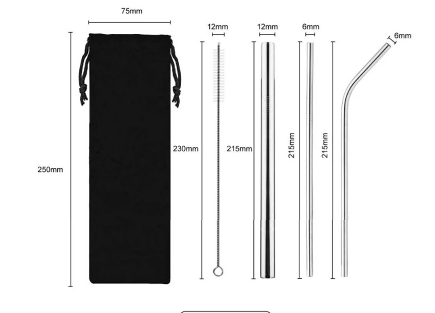 4 шт красочные 304 нержавеющей стали соломинки многократного использования прямой изогнутый Металл питьевой молочной соломы с чистящей щеткой набор Семейный пакет