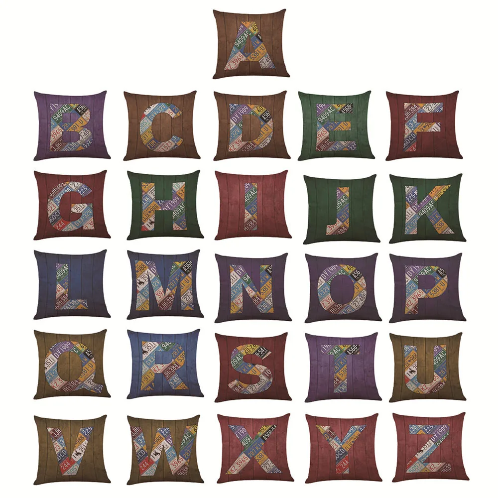 

New Fashion Cushions Home Decoration Cushion English Alphabet Multicolour Comfortable Soft Throw Pillow cojines grandes