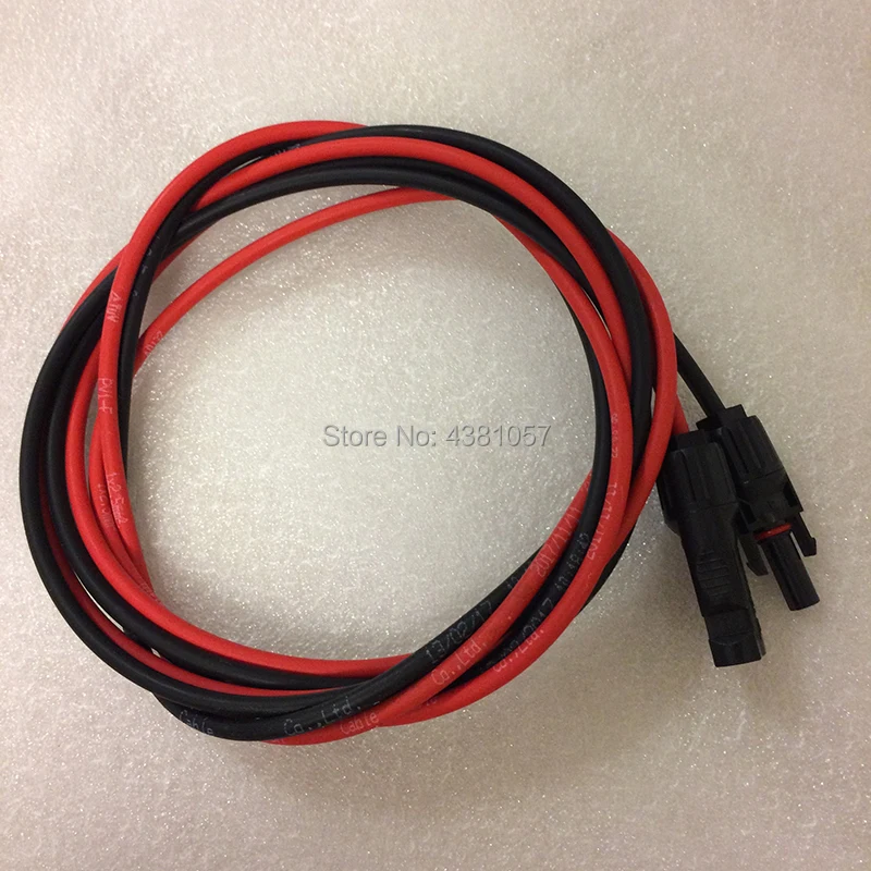

1M 1Pair 6/4/2.5 mm2 1 Red + 1 Black 10/12/14 AWG Solar PV Cable Copper Wire Solar Cable Connector MC4 Connector Extension Cable
