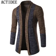 New Brand ACTIDEE 2017 New Spring Autumn Mens Patchwork Fashion Cotton Knitted Cardigan Man Sweaters Mens Knitwear Clothes 5z