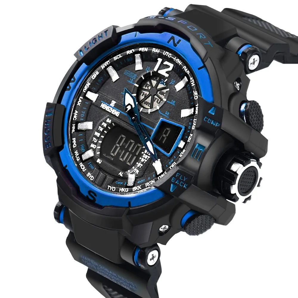 Часы Для мужчин 2018 резинкой светодиодный цифровые часы спортивные Для мужчин часы Водонепроницаемый Дайвинг кварцевые часы Горячая Relogio
