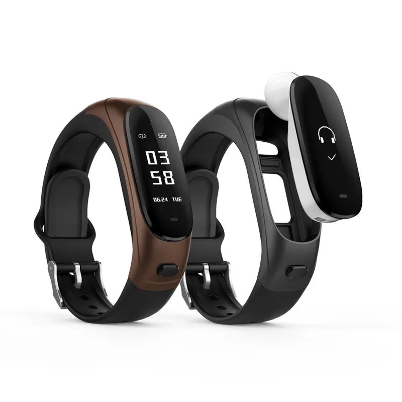 Volemer V08 Беспроводной Bluetooth наушники Smart Band 2 в 1 Earband умный Браслет Heart Rate крови