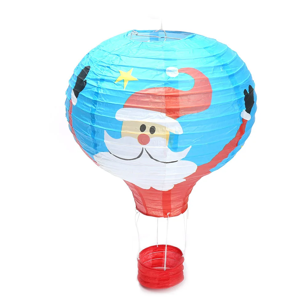 

Christmas Cute Hot Air Balloon Paper Festival Lantern Round Handcrafted Xmas Tree Decor Home Wedding Birthday Party Lantern