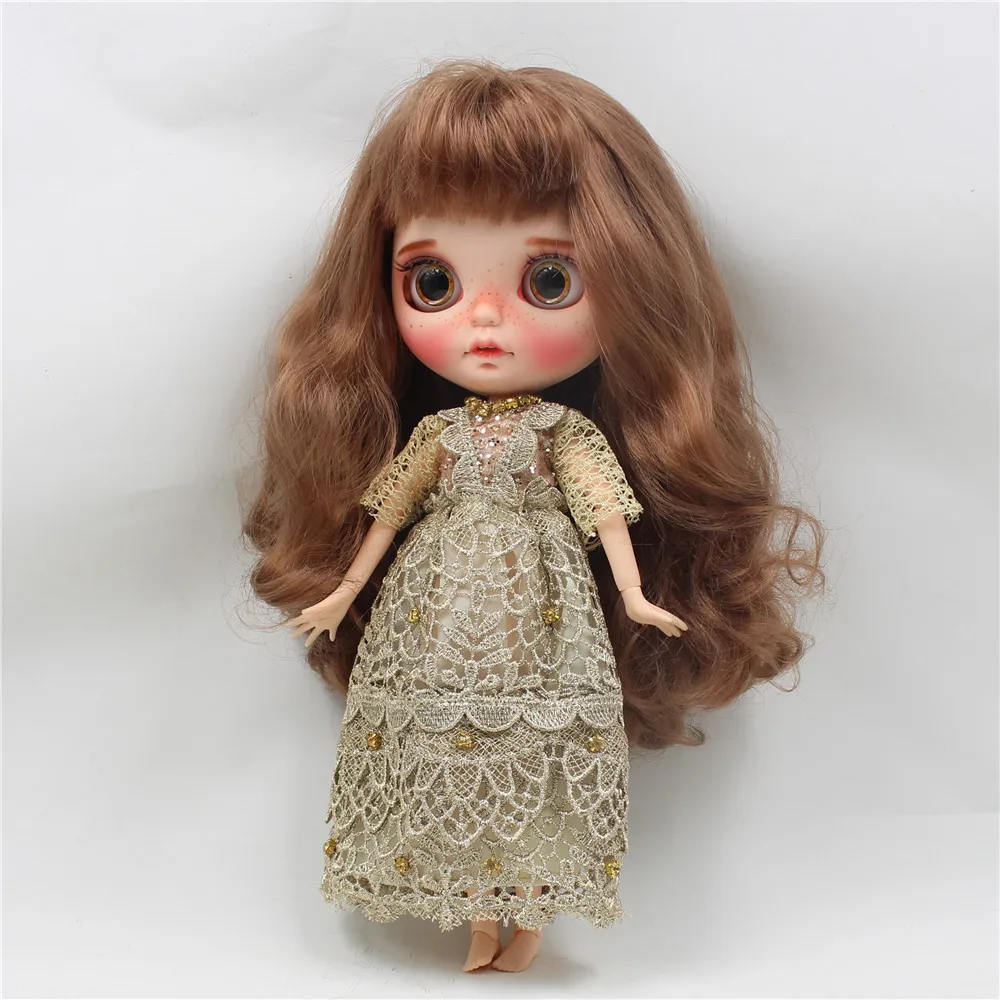 Blyth кукла ледяной шарнир тело Золотое благородное платье красивая одежда игрушка