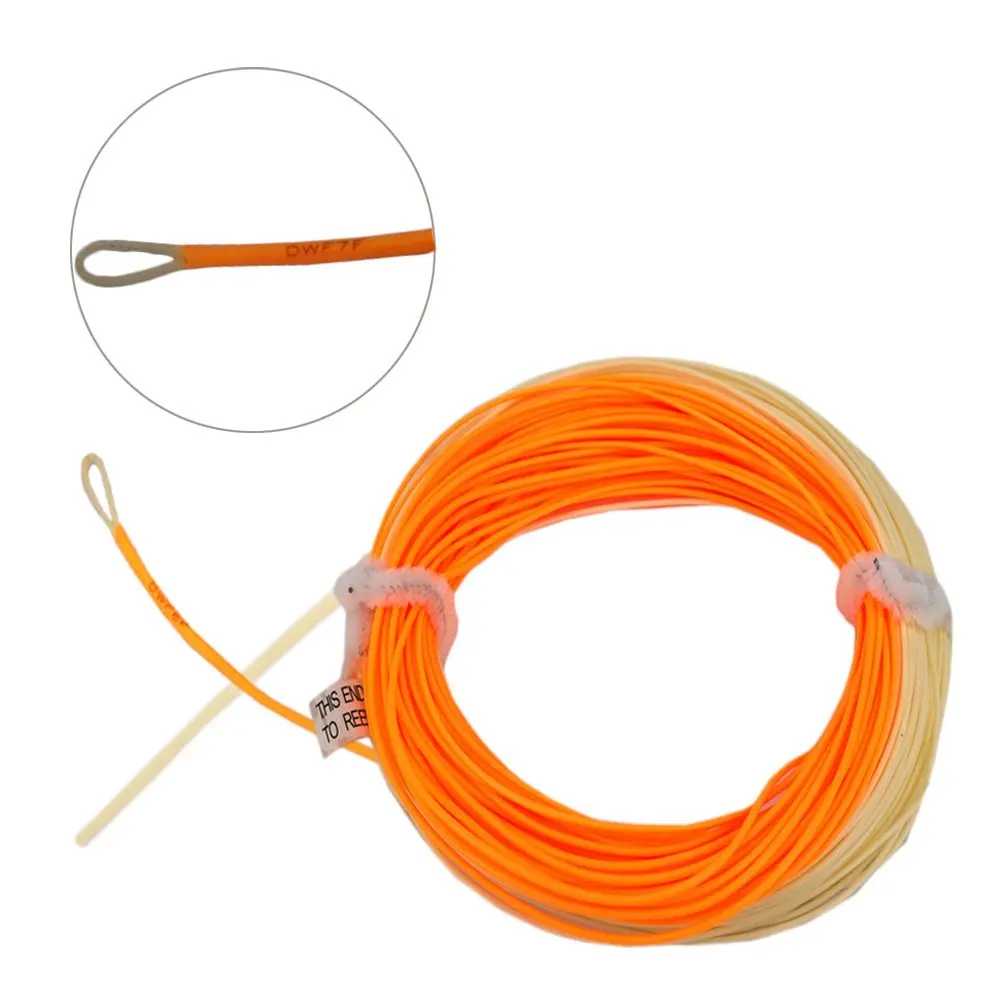 Aventik Fly Fishing Line ультра низкая полоска Даул-тон Вес вперед плавающая летная линия с сварными петлями линия ID L - Цвет: Orangemilkyellow