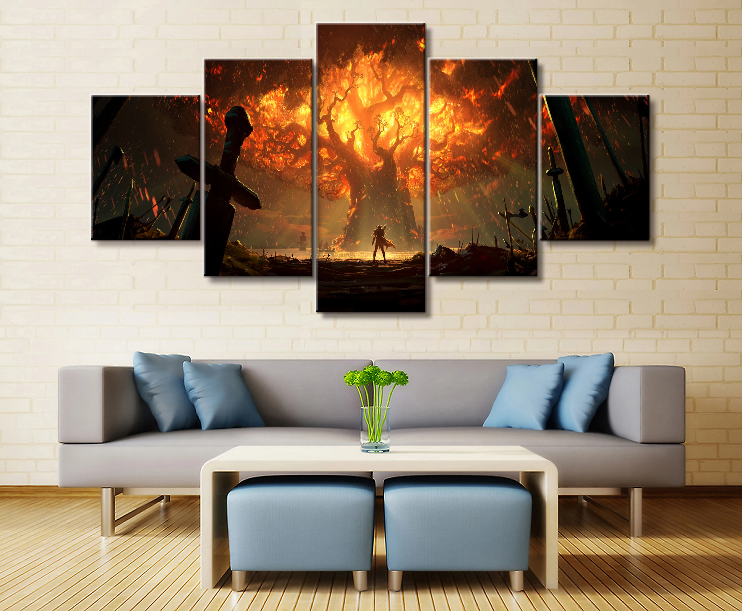  5 Piece Video Game WOW Warcraft DOTA 2 Painting Poster Decorative Mural Art Room Wall Decor Canvas 