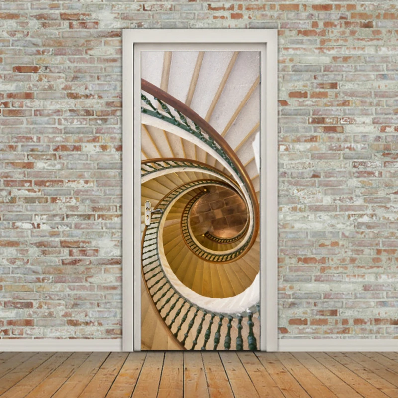 

Waterproof 3d Originality Door Sticker Since Paste Paper Decoration Bedroom A Living Room Wall Sticker Rotating Stairs