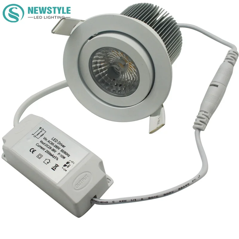 

Best AC85-265V 10W LED Downlight Nature White Recessed LED Lamp Spot Light no dimmable high quality brand chip led lights