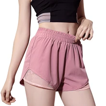 Для женщин летние сетка для волос влаги два слоя гимнастический пеший Туризм мышцы пот шорты для