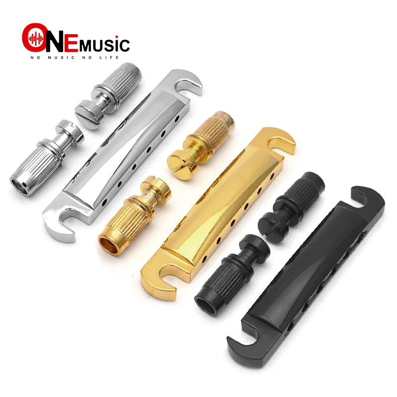 

Gold/Black/Chrome 6 String Saddle Tune-O-Matic Bridge for LP Electric Guitar