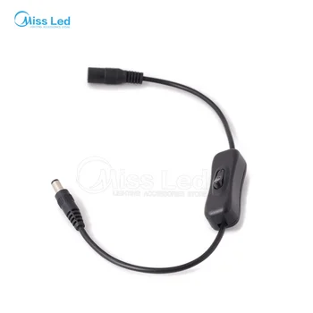

DC switch for single color strip, max 12V/3A load,5.5mm/2.1mm,10cm long cable wire in black color