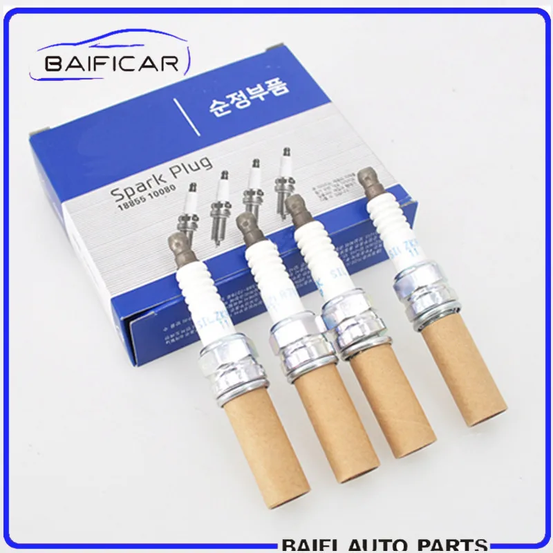 

Baificar New Genuine 4PCS Iridium Spark Plug 18855-10080 For Hyundai Elantra I20 I30 Genesis IX25 Creta Kia Borrego Carens