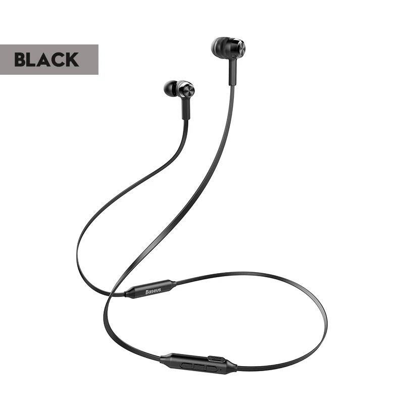 Baseus S06 шейные Bluetooth наушники беспроводные наушники для Xiaomi iPhone наушники стерео auriculares fone de ouvido с микрофоном - Цвет: Черный