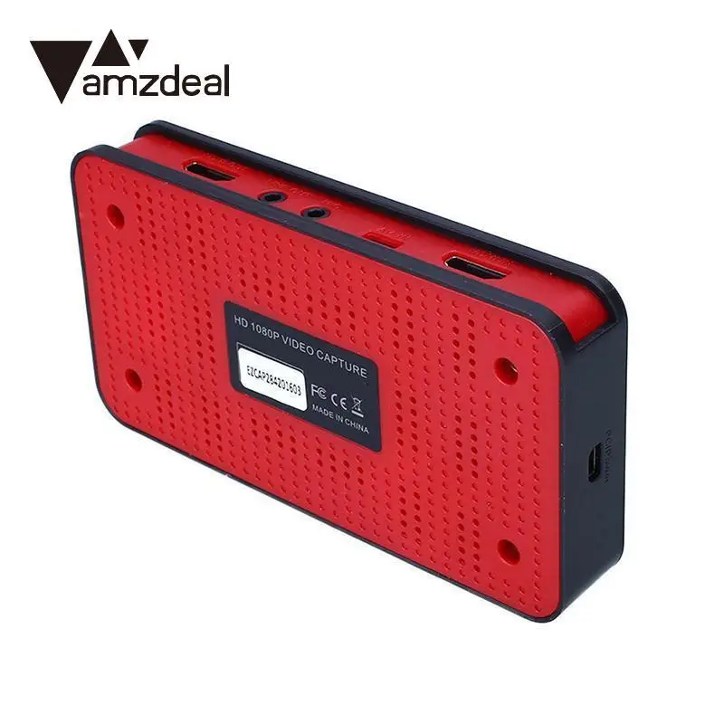 

amzdeal USB HDMI YPBPR 1080P Input HD Game Capture Grabber Recorder Box for EZCAP 284 Black US Plug