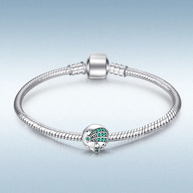 JewelryPalace 925 Sterling Silver Green Cubic Zirconia Star Charm Beads Fit Bracelets New Hot Sale For Women As Beautiful Gifts