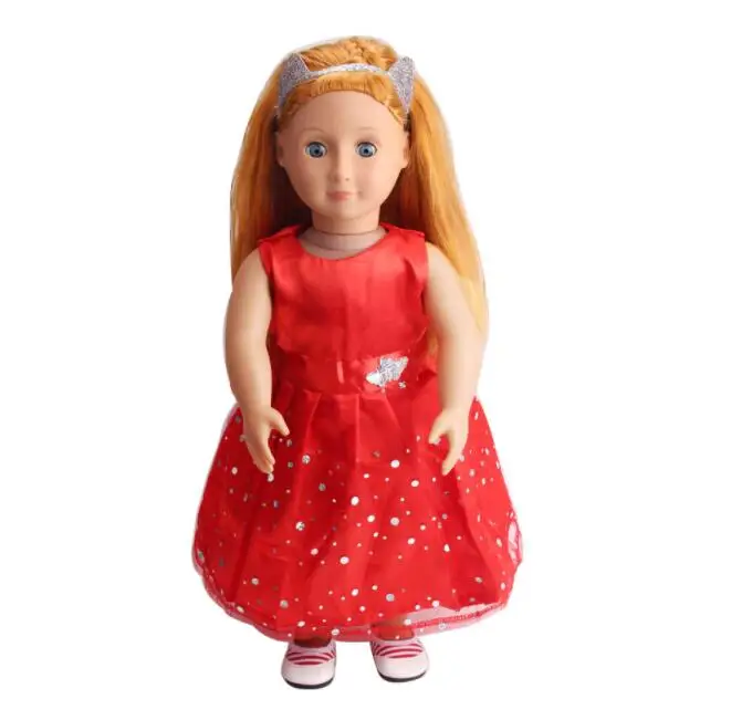 Новинка года; Кукольное платье принцессы ручной работы 15 цветов Одежда для девочек 18 дюймов; кукольная одежда для девочек подходит для 43 см; Детская кукла