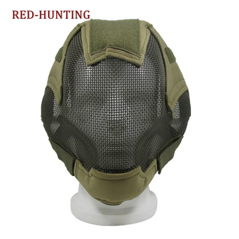Тактическая Маска Военная маска с металлической сеткой многоцветная для охоты