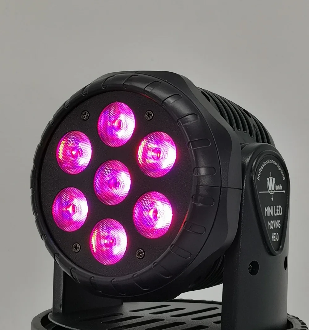 7x10w mini moving head lights rgbw 4in1 beam moving head light dmx512 professional stage disco equipment