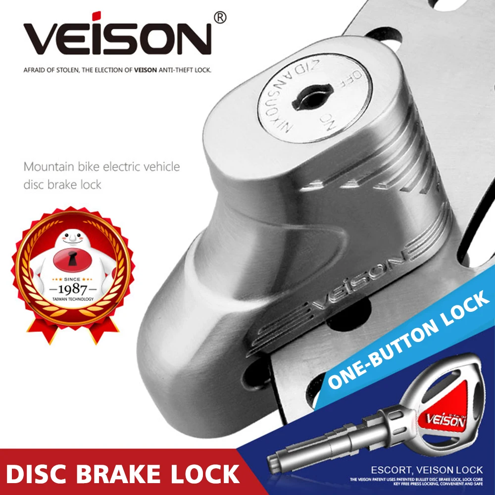 Tanie VEISON 5mm Pin motocykl rower mtb Moto skuter motocykl wirnik hamulce kłódka blokada dysku kradzież kłódka