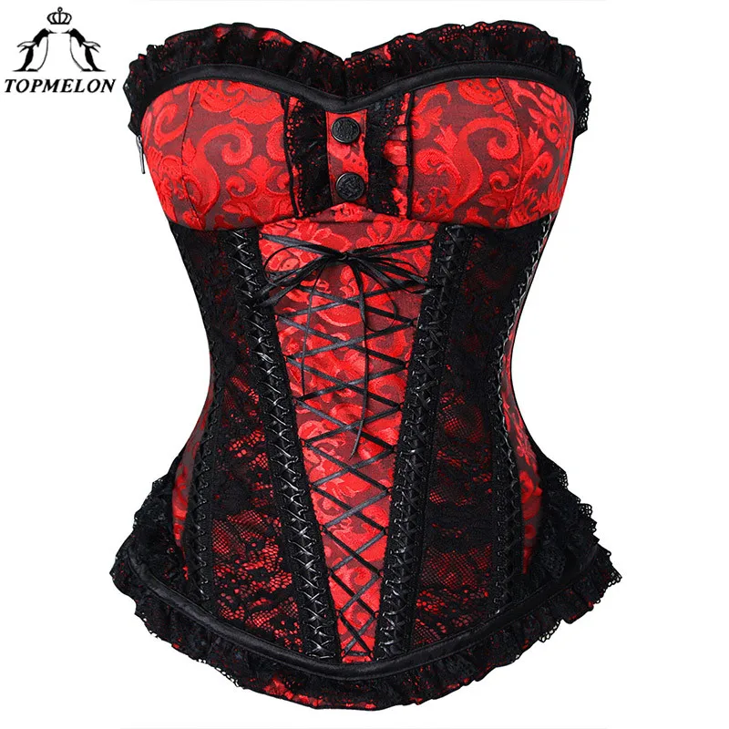 TOPMELON Corset Bustier Gothic Corselet Corset Women Bustier Steampunk