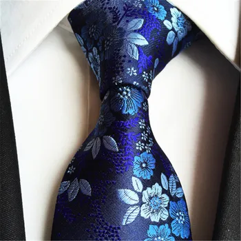 

SCST 2017 New Corbatas Floral Print Slim Silk Neckties Mens Ties For Men Tie 8cm Width Casual Necktie Dark Blue Gravata A002