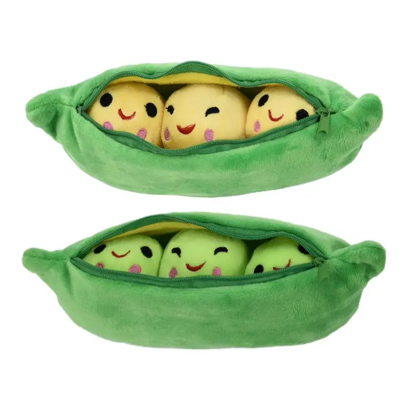 

Cute Cartoon Pea-shaped Pillow Plush Toys Girl Toy Children Soft Plush Toy Sleeping Hold Toy Size 25/40cm Christmas Gift