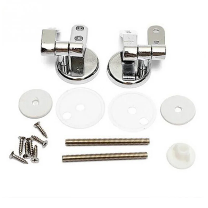 

LIXF Alloy Replacement Toilet Seat Hinges Mountings Set Chrome with Fittings Screws For Toilet Accessories