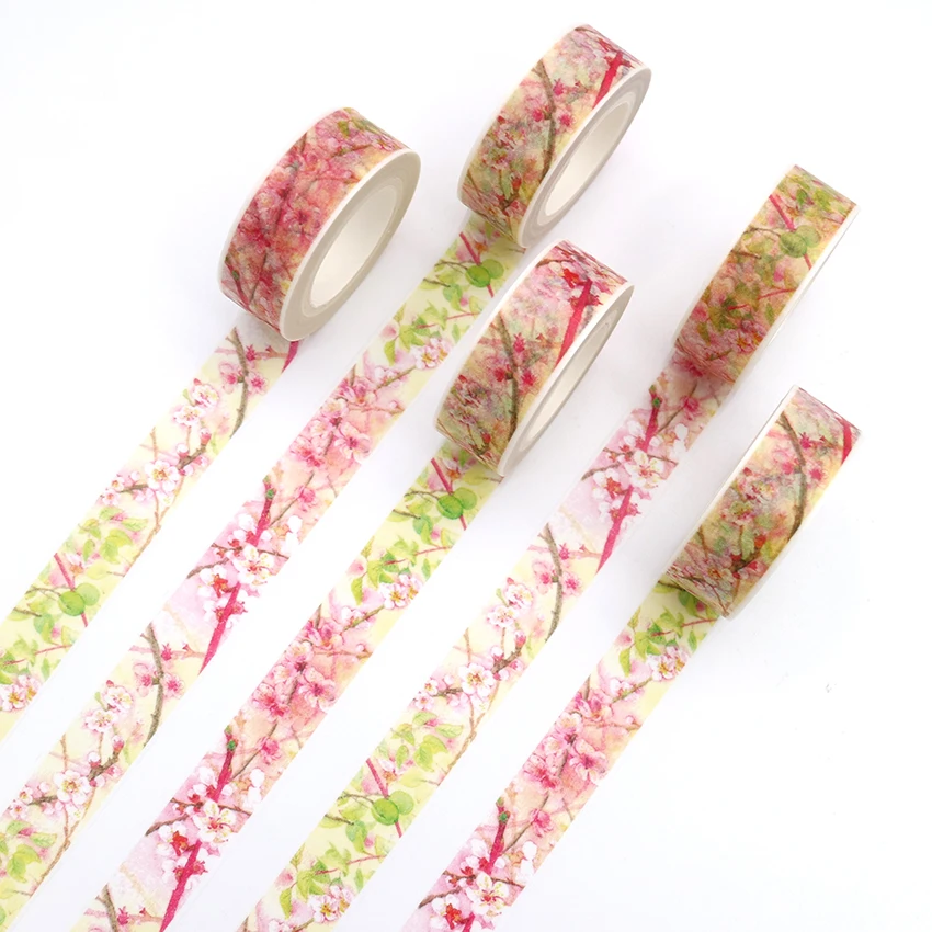 

1 PCS Creative Beautiful Sakura Washi Tape Adhesive Paper Tape School Office Supplies DIY Scrapbooking Decorative Sticker Tape