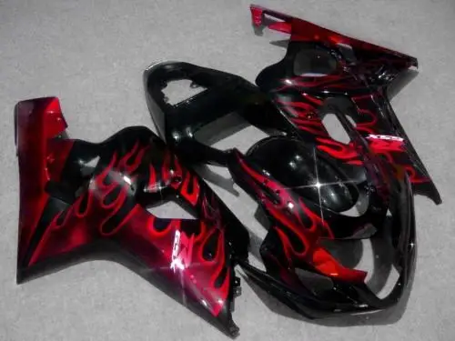Обтекатель для мотоцикла набор SUZUKI GSXR600 750 K4 04 05 GSXR 600 2004 2005 ABS Red flames black + 7 подарков