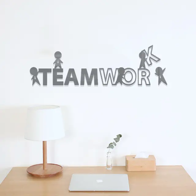 Team Cooperation Acrylic 3d Wall Stickers Company Slogan