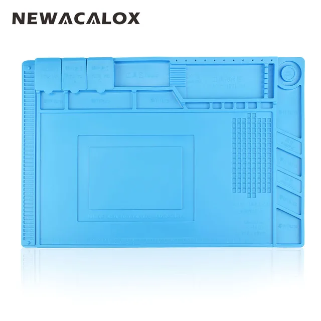 NEWACALOX 1 шт. 45x30 см теплоизоляция силиконовый коврик стол Магнитная кремнезема паяльная станция обслуживания платформы для BGA Ремонт