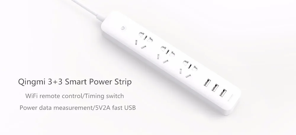 Original Xiaomi Qingmi Smart Home Power Strip 35 Ports 3 USB Fast Charging5 Jacks Extension Socket Plug WiFi Mijia APP Remote (14)