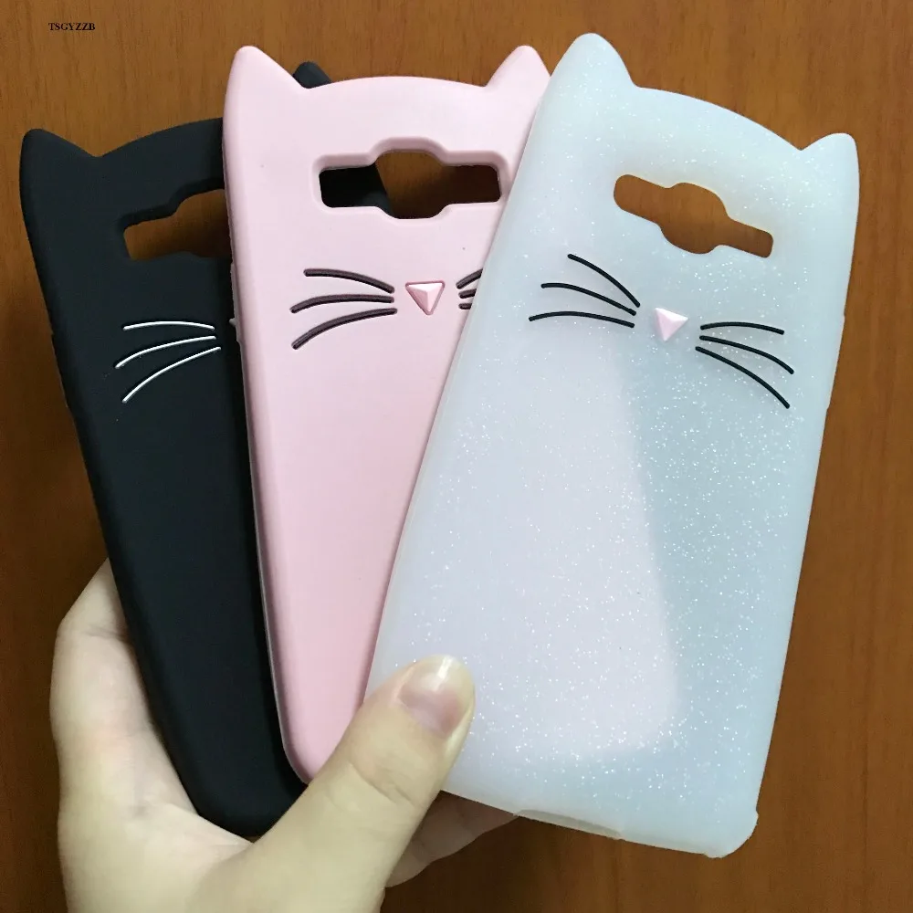 

Innovation Cute Cartoon Glitter Beard Cat Ears Soft Silicone Case For Samsung Galaxy 2016 A3 A5 J1 J3 J5 J7 Grand Prime Cover