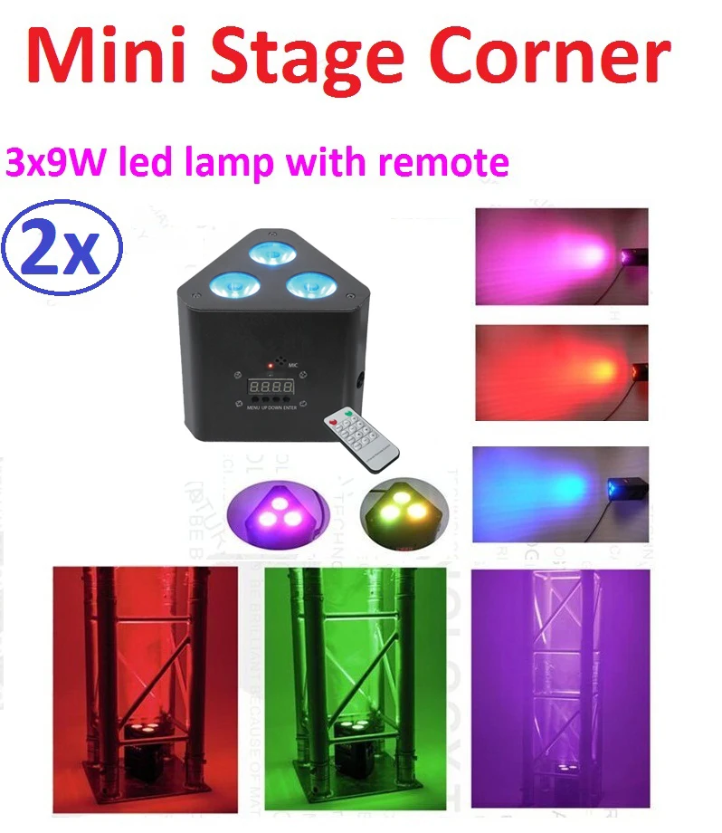 Светодиодный прожектор 3x9 Вт 3 в 1 RGB мини-угол сценический эффект 3/6 DMX каналов