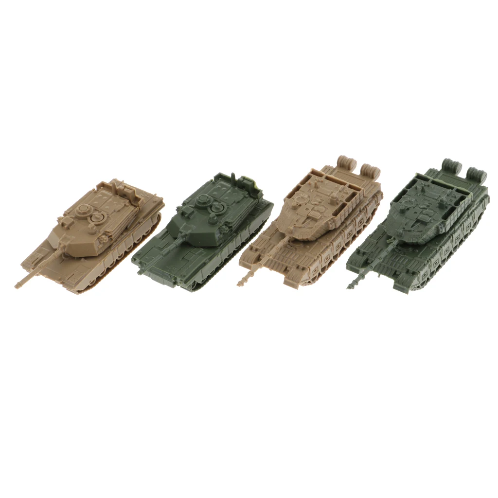Military Vehicle Model 4D Tank Model 1:144 Plastic 360 Rotatable Fort Model Display Ornaments