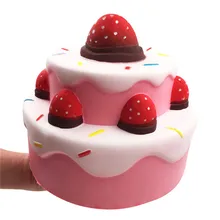 Игрушки для детей милые мягкие каваи Супер клубничный торт медленно поднимающийся крем Ароматические снятие стресса дети, игрушки для взрослых розовый FEB28