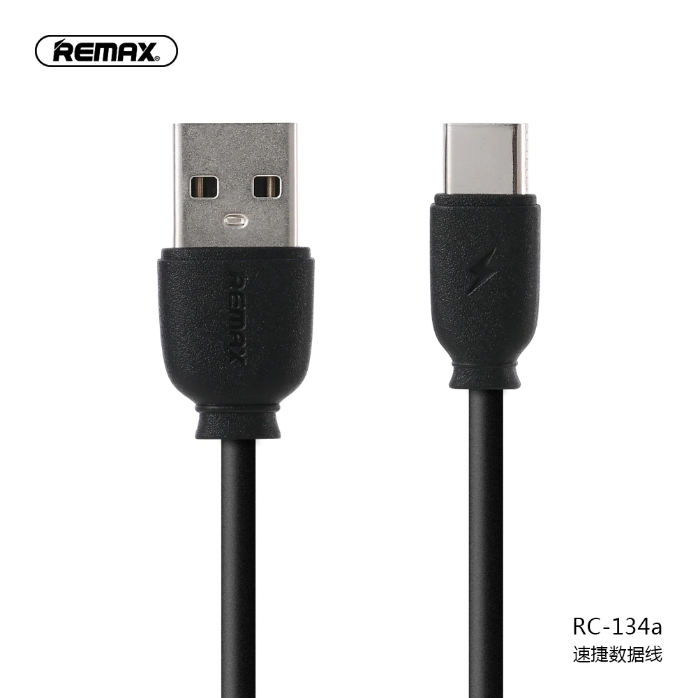 Remax 1 м usb type-c кабель для мобильного телефона 2.1A Быстрая зарядка USB-C Кабель зарядного устройства для samsung Galaxy S9 S8 Plus huawei кабель для передачи данных - Цвет: Черный