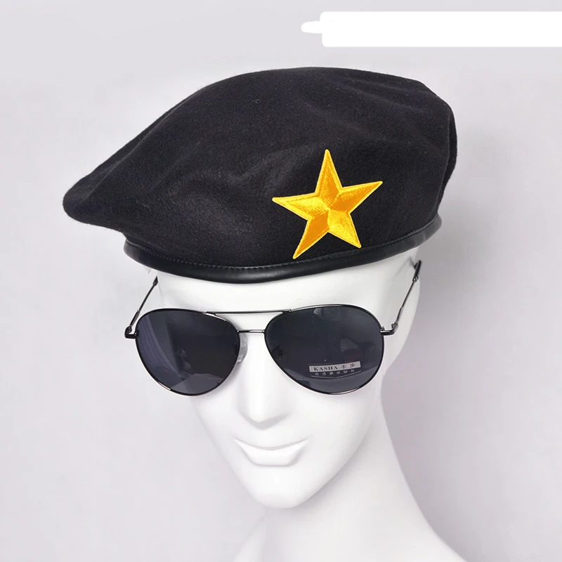 Autumn Winter Wool Felt Berets for Men Women Fashion European US Army Caps British Style Sailor Hats Security Cap for Unisex 5