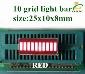 10 шт. 25*10 мм светильник-бар 10 сеточная цифровая трубка красный зеленый синий желтый белый светодиодный цифровой светильник-бар 10 сегментный светодиодный светильник-бар - Цвет: Red