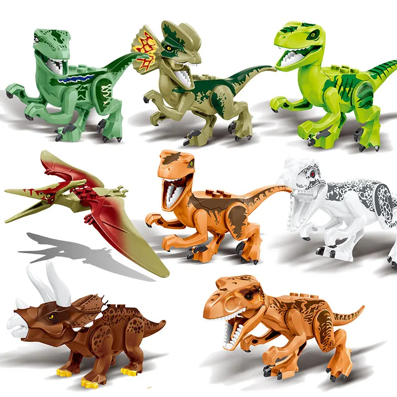 Jurassic Dinosaurs World Action Figures Tyrannosaurs Rex Building Blocks DIY Animal Toys Duploe Compatible With Legoings Technic