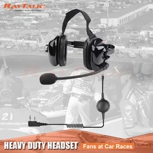Сверхмощный гарнитура, высокое качество Шум шумоподавления наушники с микрофоном для двухстороннее радио иди и болтай Walkie Talkie