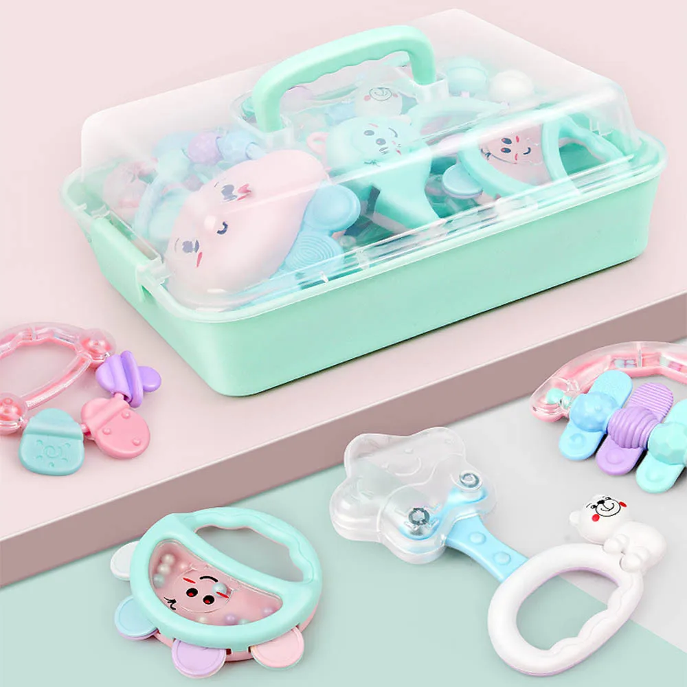 

Newborn Baby Hand Bells Rattles Baby Toys 0-12 Months Teething safe Development Infant Early Educational Baby Rattles Toys