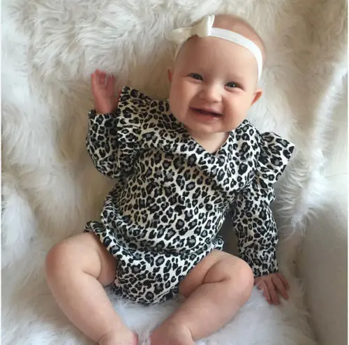 

Baby Girl Cotton Bodysuit Cute Toddler Leopard Jumpsuit Fashion Kids Print Clothes Infant Autumn Outfits