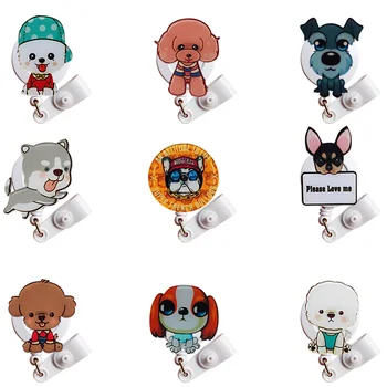 

New Acrylic Cute Nurse Badge Holder Retractable Badge Holder Nurse Gift Animal Badge Reel Security Badge Retractable for Work